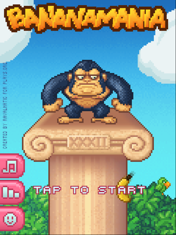 Bananamania Welcome Screen Screenshot.