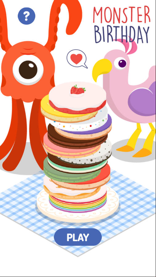 BanBan Birthday Cake Game Welcome Screen Screenshot.