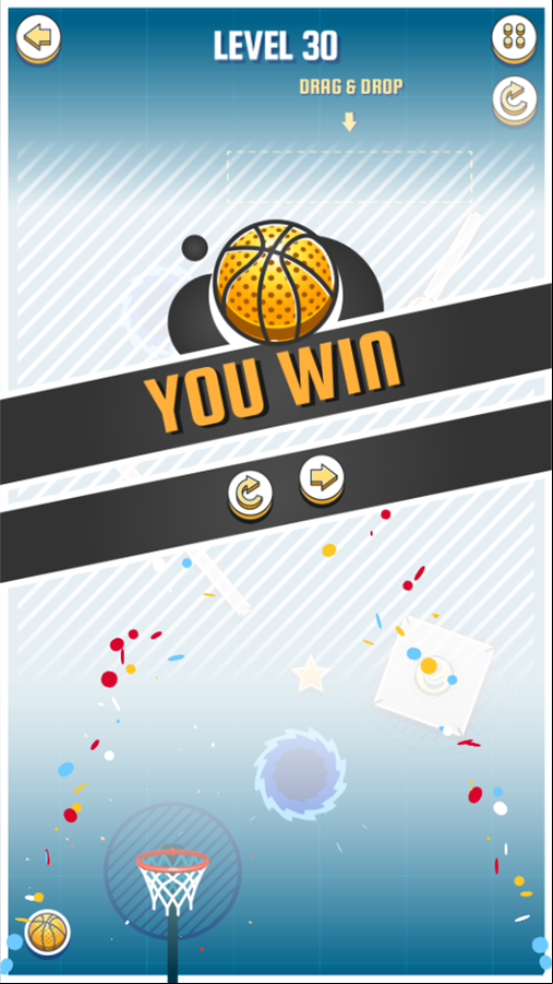 Basket Ball Game Level Beat Screen Screenshot.