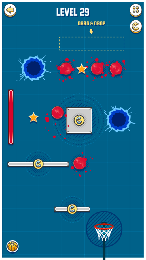 Basket Ball Game Drop and Warp Level Screenshot.