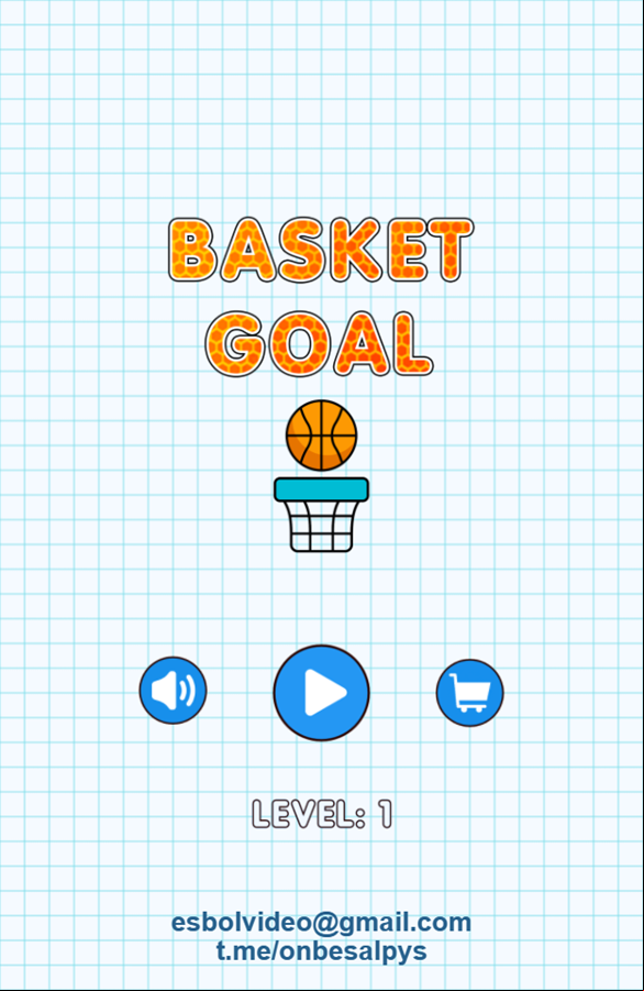 Basket Goal Game Welcome Screen Screenshot.