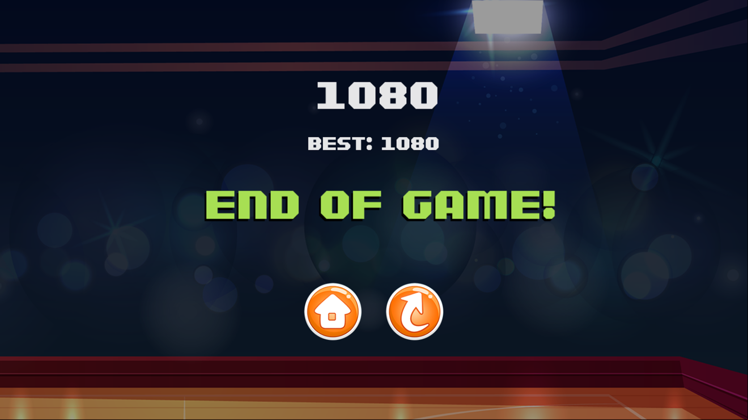 Basketball Challenge Game End Screenshot.