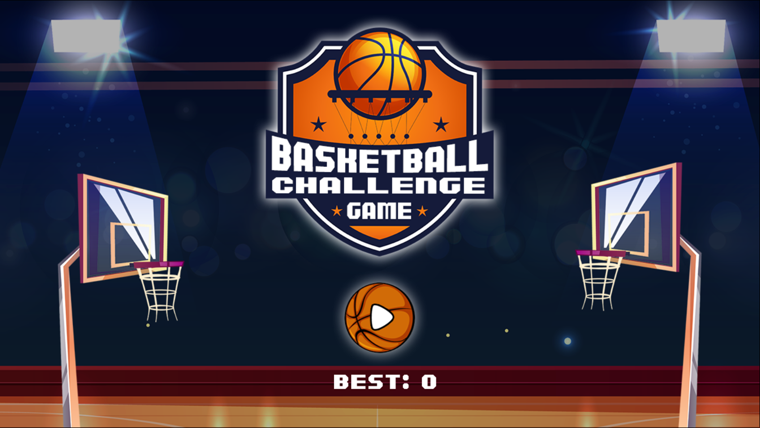 Basketball Challenge Game Welcome Screen Screenshot.