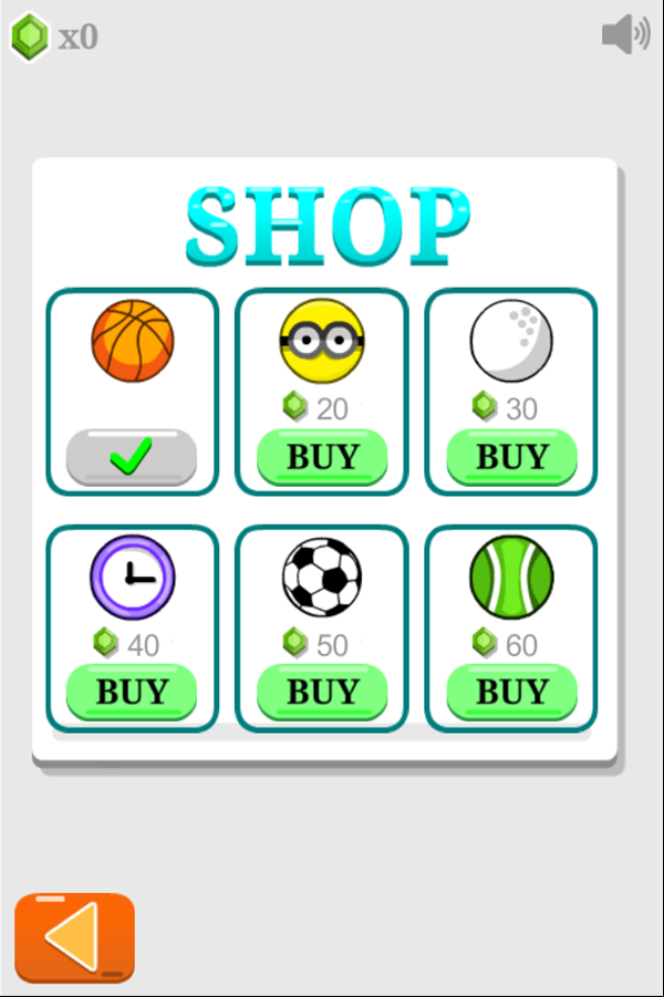 Basketball Line Game Shop Screen Screenshot.