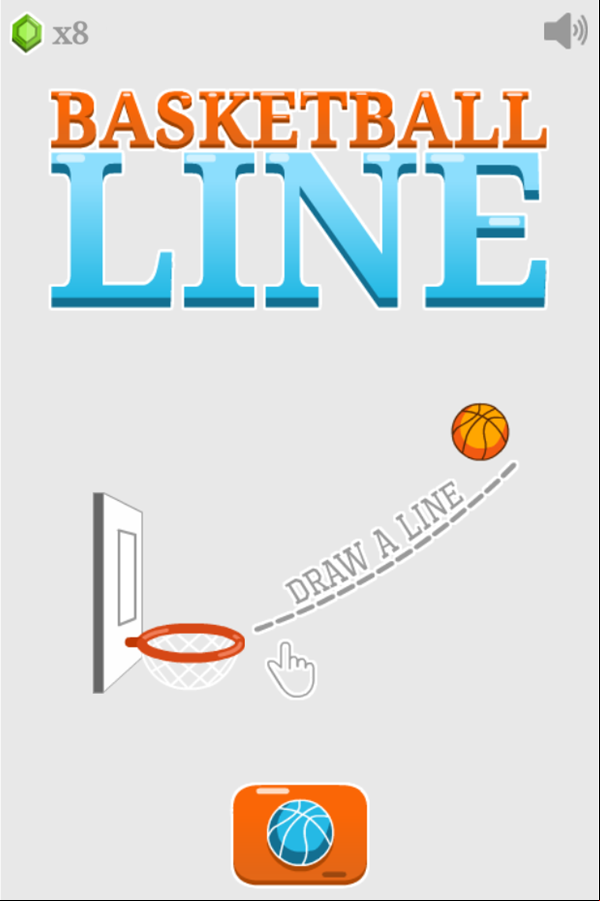 Basketball Line Game Welcome Screen Screenshot.