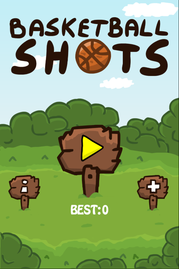 Basketball Shots Game Welcome Screen Screenshot.