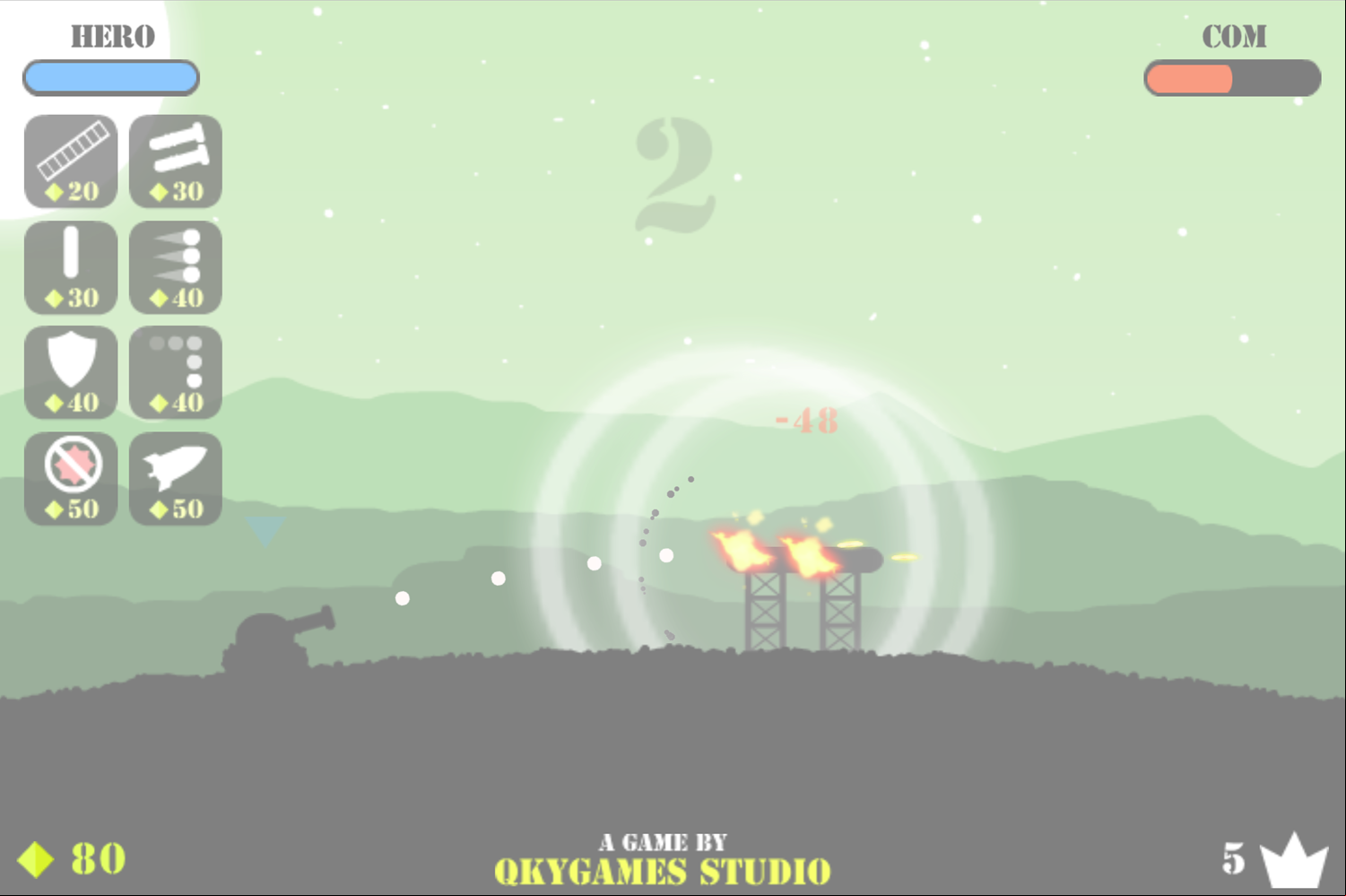 Battle Tank Game Enemy Destroyed Screenshot.