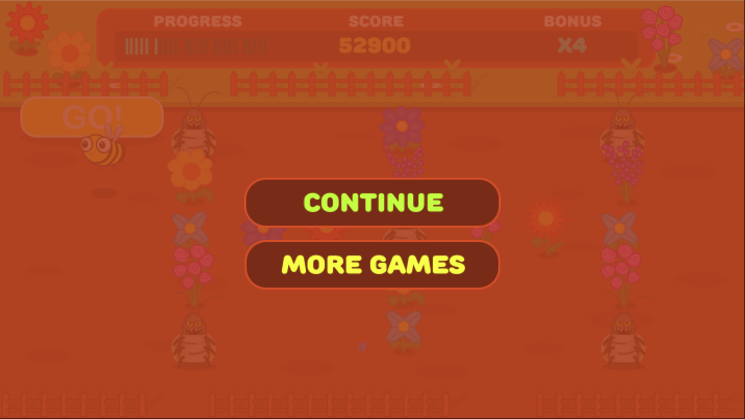 BeeLine Game Level Complete Screen Screenshot.