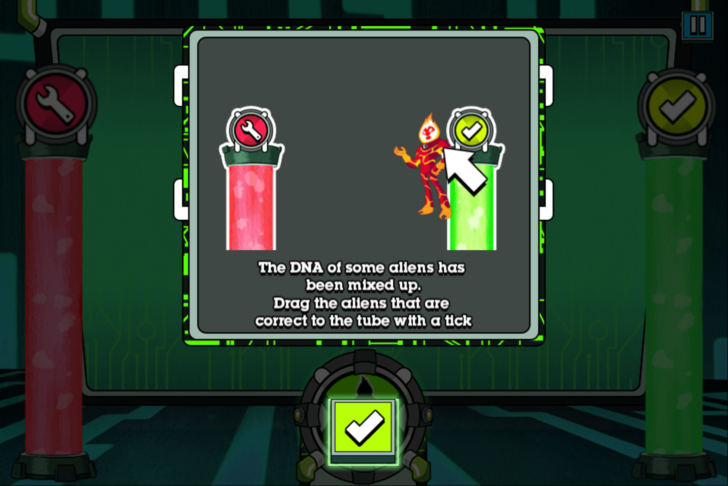 Ben 10 Omnitrix Glitch Game DNA Decode Stage 1 How To Play Screenshot.