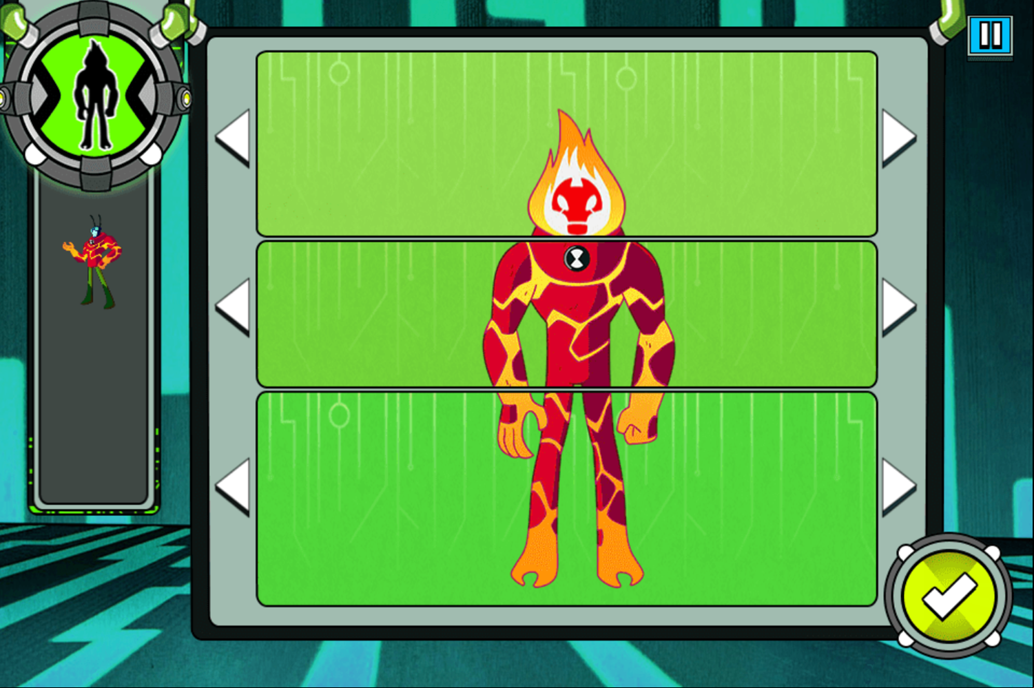 Ben 10 Omnitrix Glitch Game DNA Decode Stage 2 Play Screenshot.