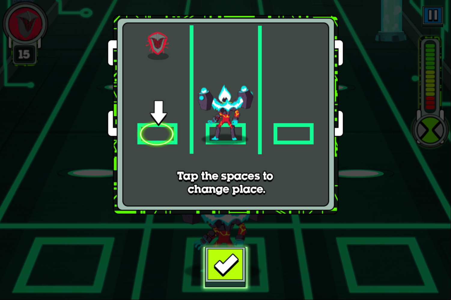 Ben 10 Omnitrix Glitch Game DNA Decode Stage 3 Instructions Screenshot.
