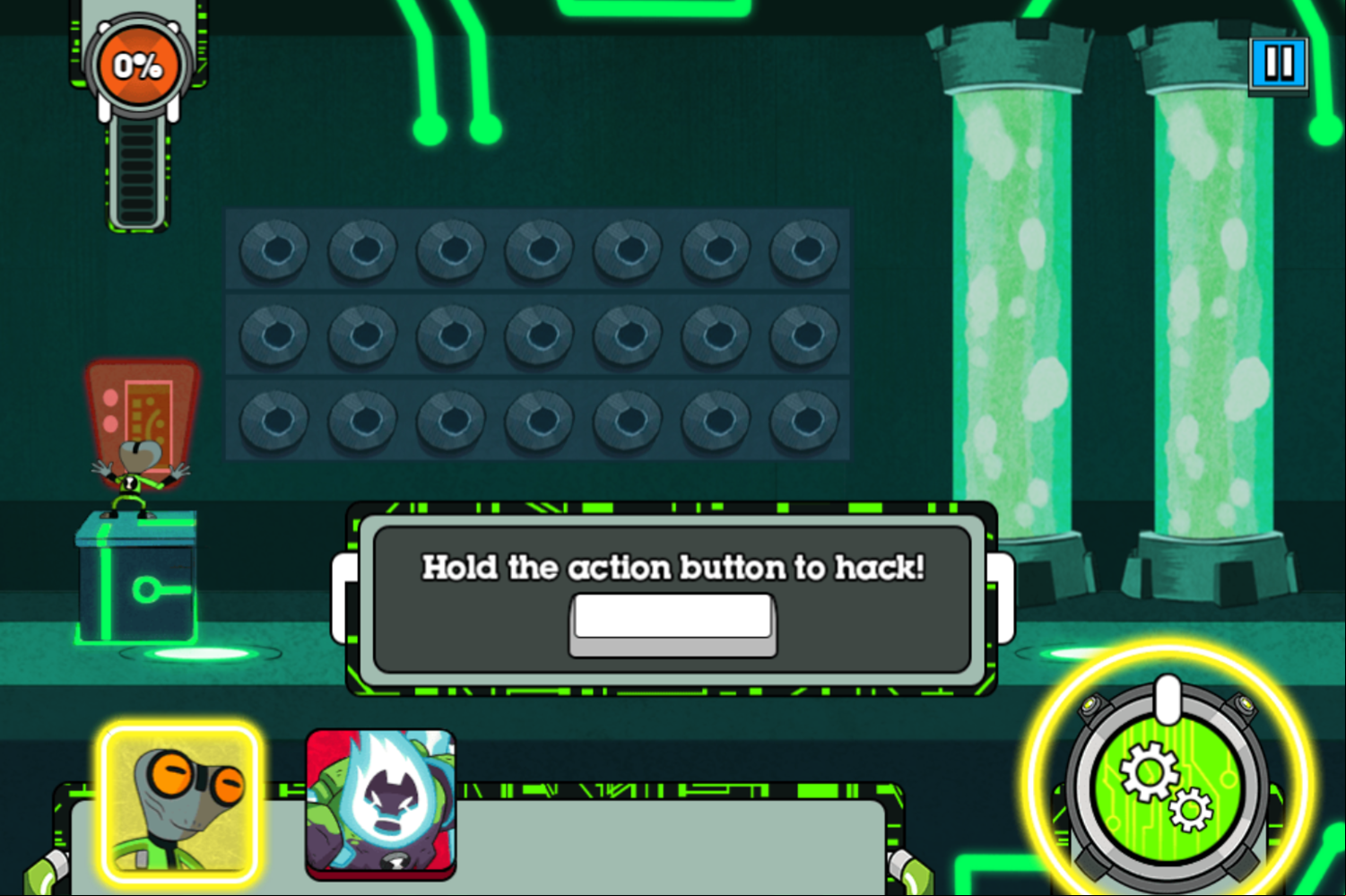 Ben 10 Omni Switch Game Instruction Screenshot.