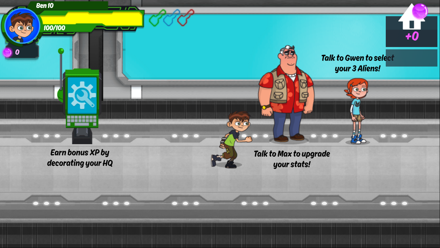 Ben 10 Omnitrix Shadow Game Main Menu Screenshot.