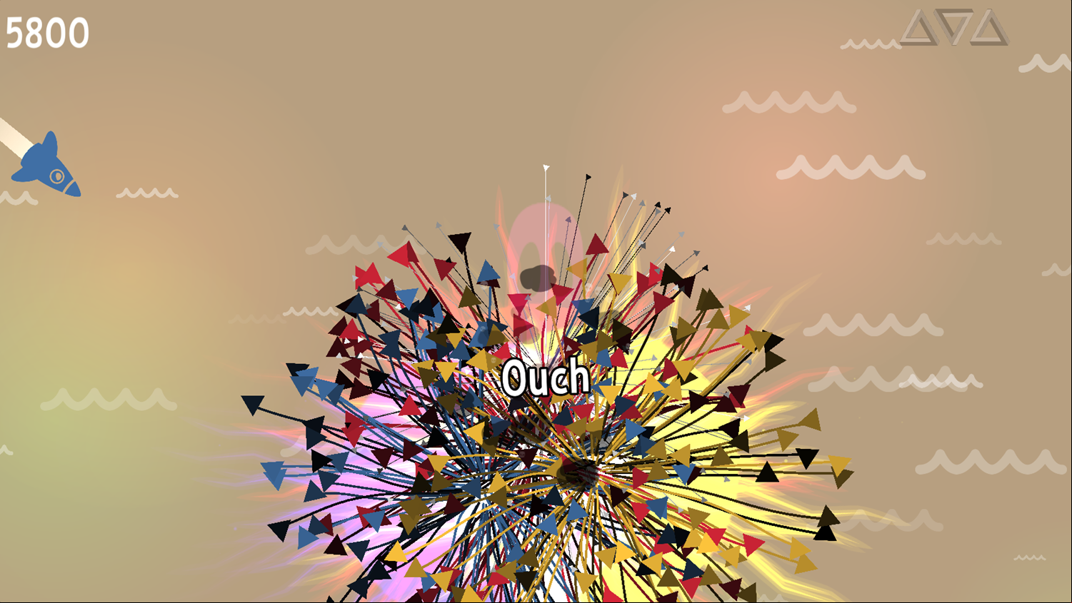 Bermuda Triangle Game Over Screenshot.