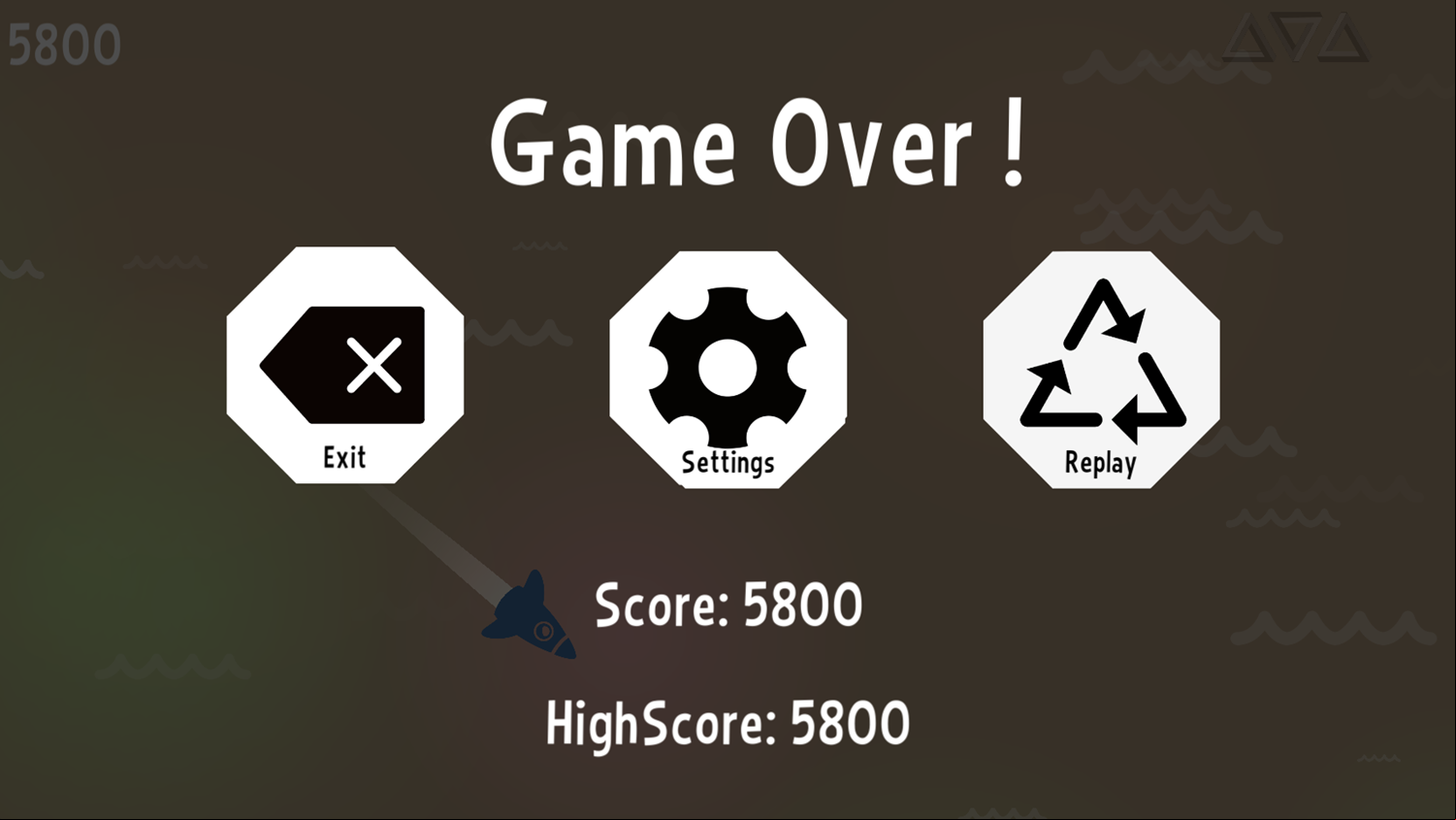 Bermuda Triangle Game Score Screenshot.