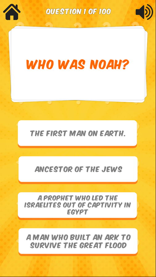 Bible Quiz Game Screen Screenshot.