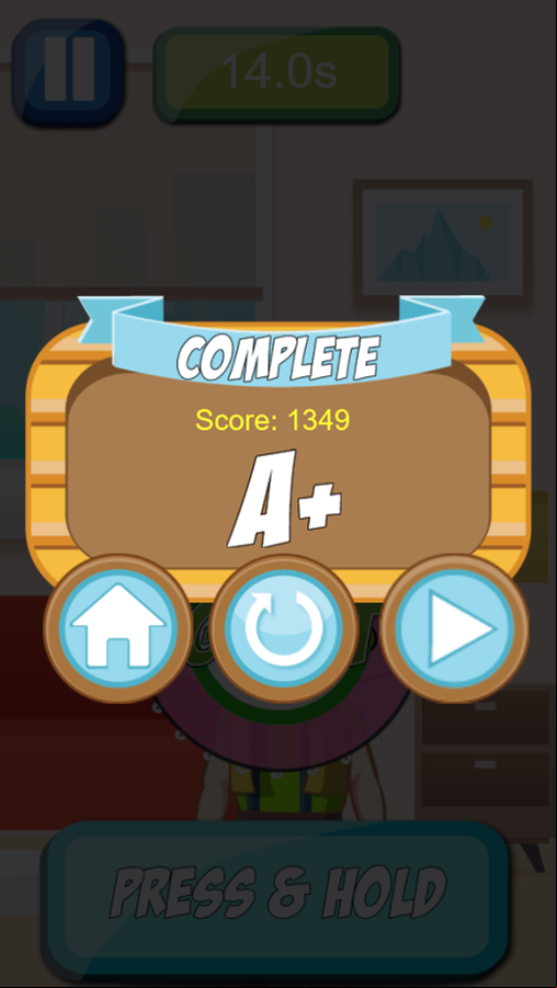 Biggest Gum Game Level Score Screenshot.