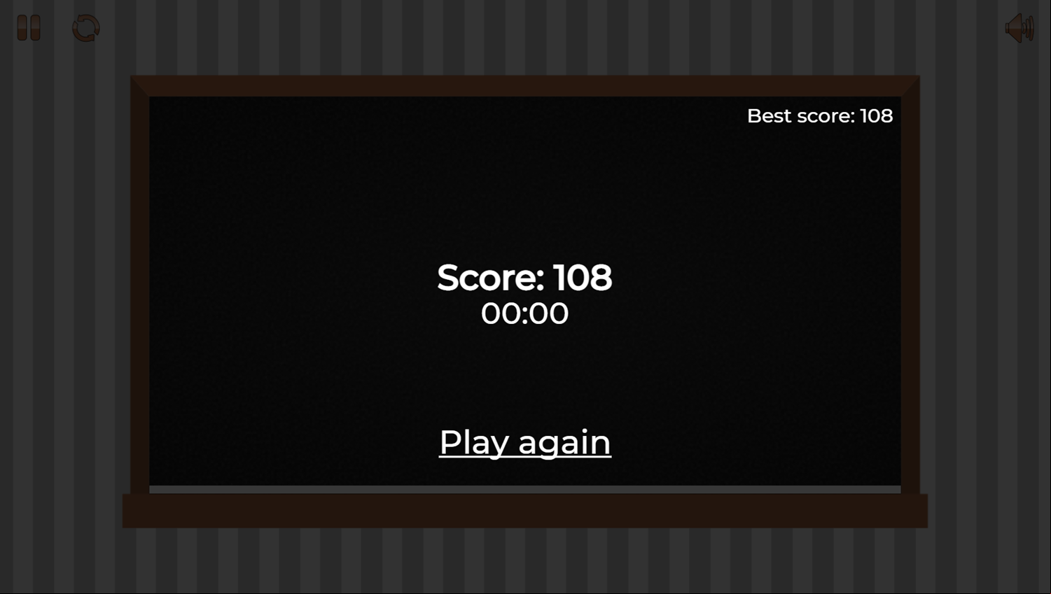 Biggest, Smallest, or Equal Game Score Screenshot.