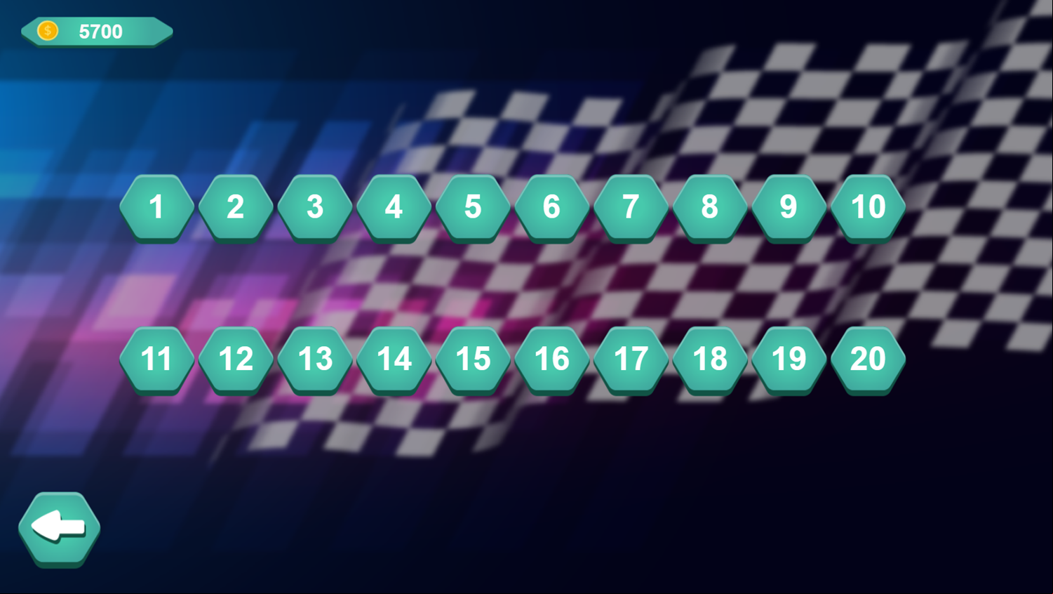 Blade City Racing Game Level Select Screenshot.