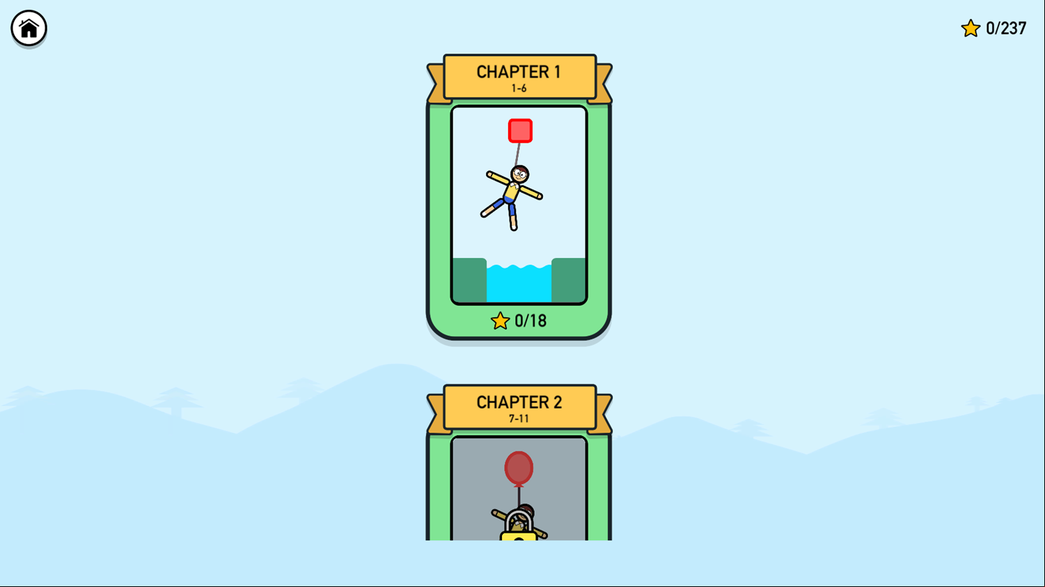Blasty Heads Game Chapter Select Screenshot.
