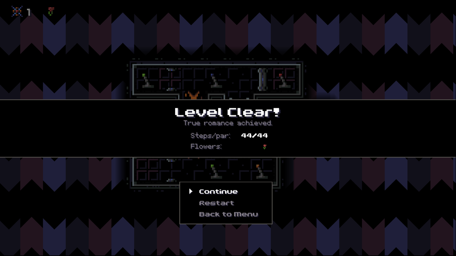 Blaze of Affection Game Level Clear Screen Screenshot.