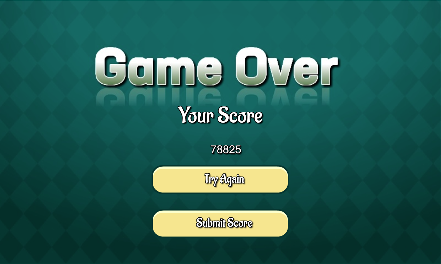 Blind Freecell Game Over Screen Screenshot.