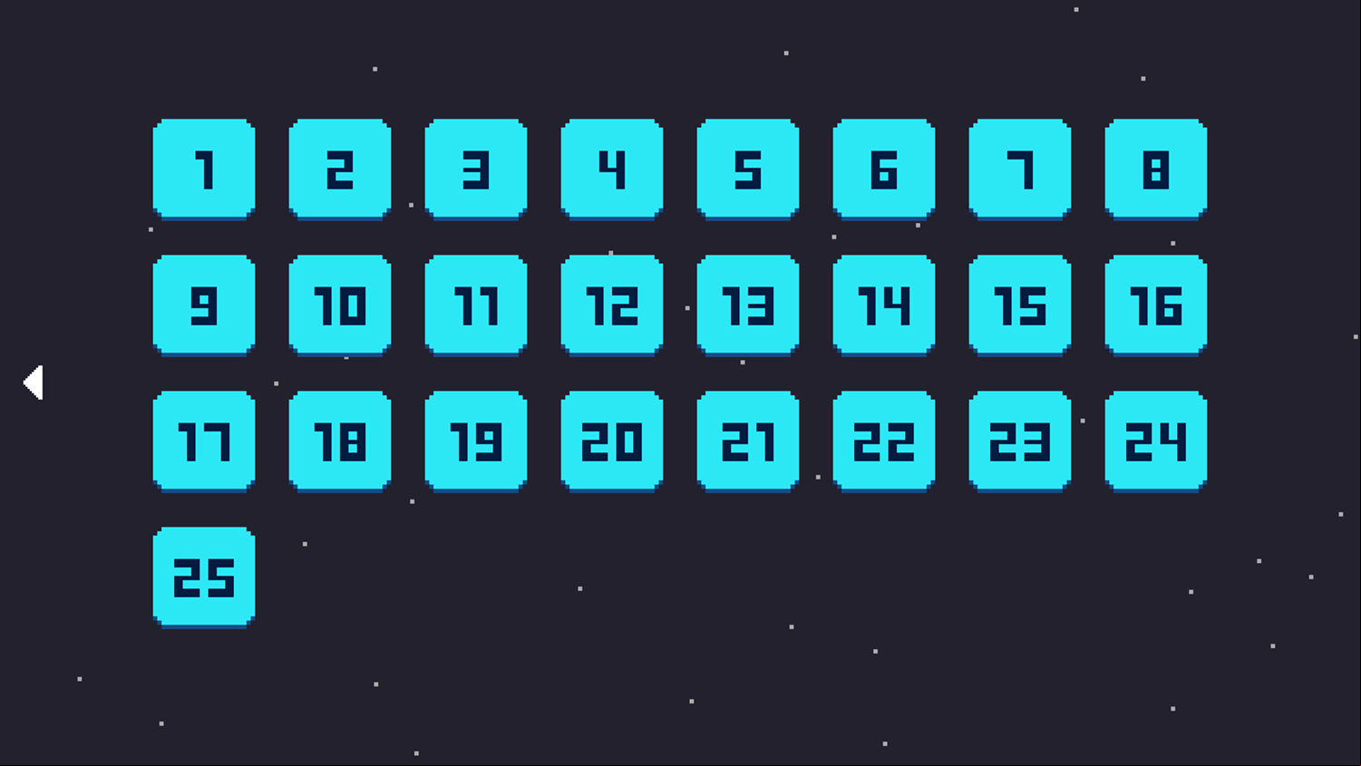 Blob Puzzle Game Level Select Screen Screenshot.