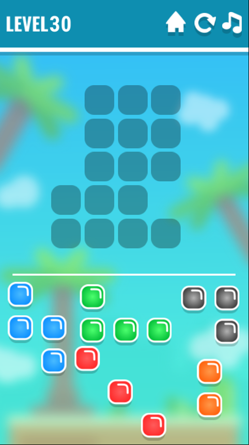Block Blast Game Level With a Diagonal Piece Screenshot.