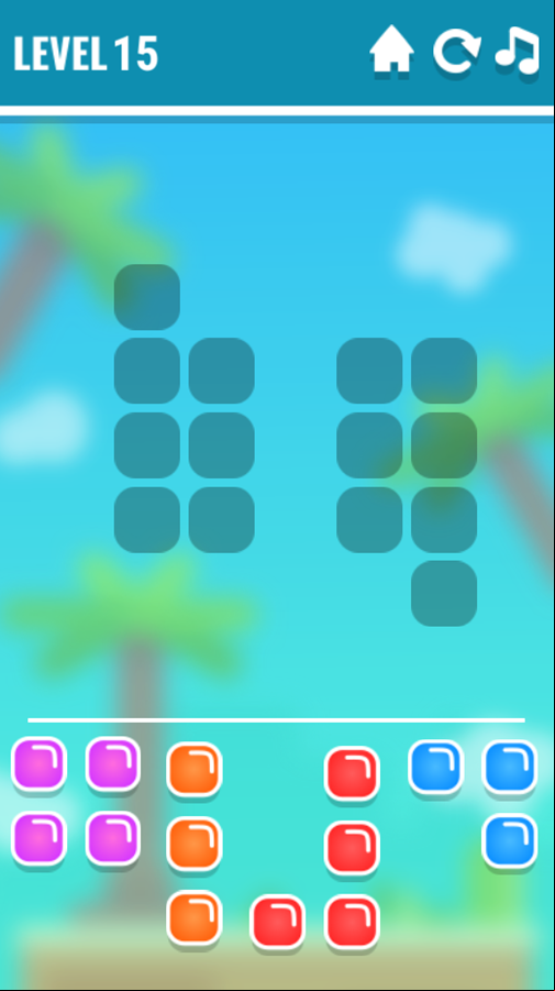 Block Blast Game Level With 2 Areas Screenshot.