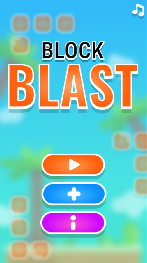 Block Blast Game Welcome Screen Screenshot.