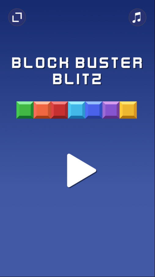 Block Buster Blitz Game Welcome Screen Screenshot.