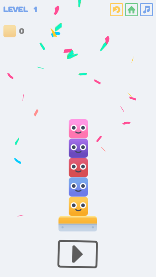 Block Tower Game Level Play Screenshot.