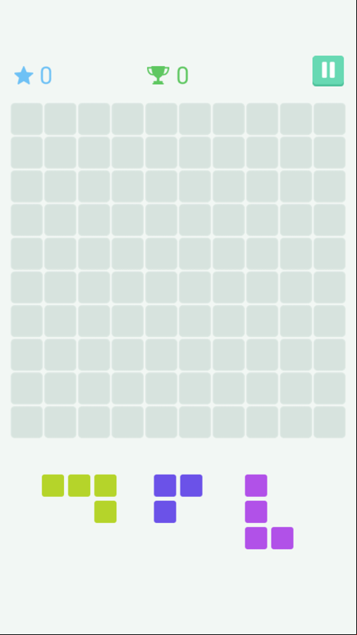 Blocks Puzzle Game Start Screenshot.