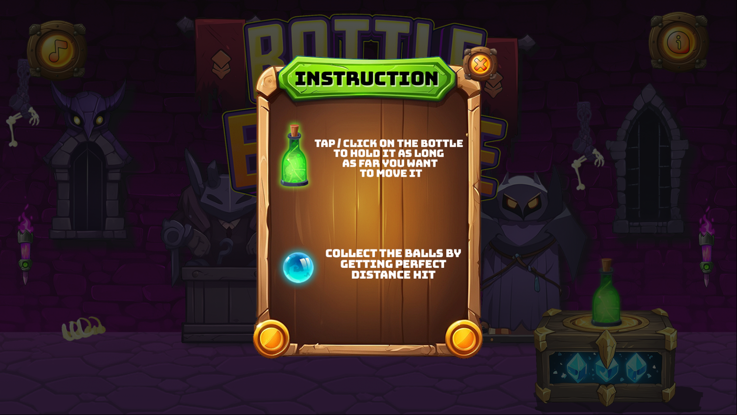Bottle Escape Game Instruction Screenshot.