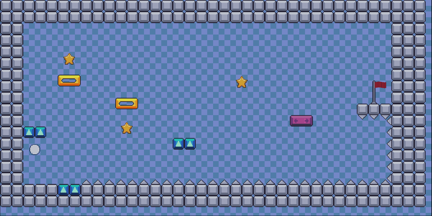 Bounce Ball Game Level With Multiple Platform Types Screenshot.