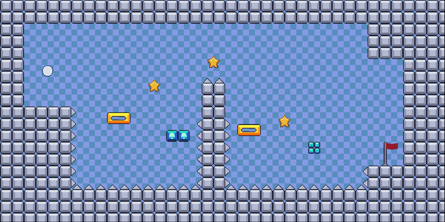 Bounce Ball Game Level With Spikes and Falling Platforms Screenshot.