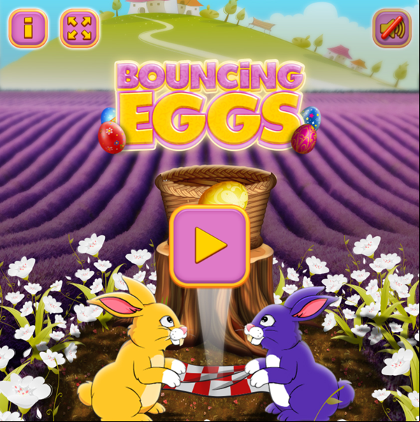 Bouncing Eggs Game Welcome Screen Screenshot.