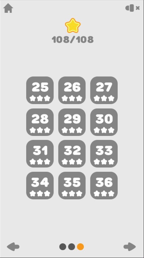 Brain Dunk Game Level Select Screen Screenshot.