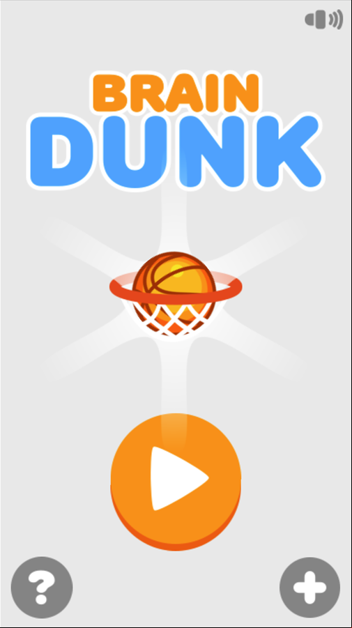 Brain Dunk Game Welcome Screen Screenshot.