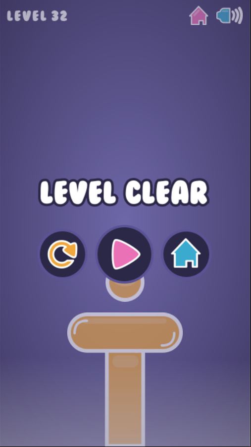 Bricks Master Game Level Clear Screen Screenshot.
