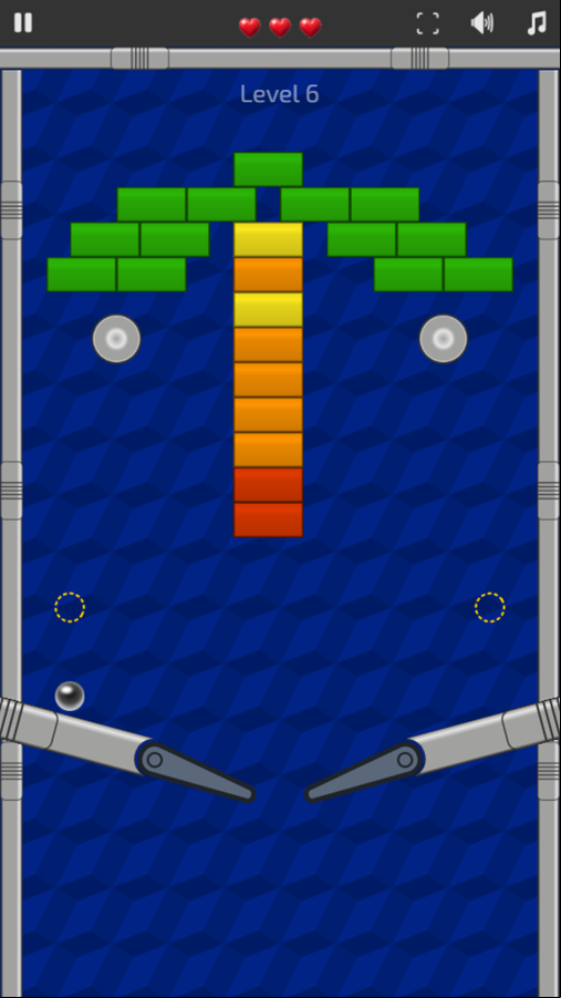 Bricks N Balls Pinball Game Level Progress Screenshot.