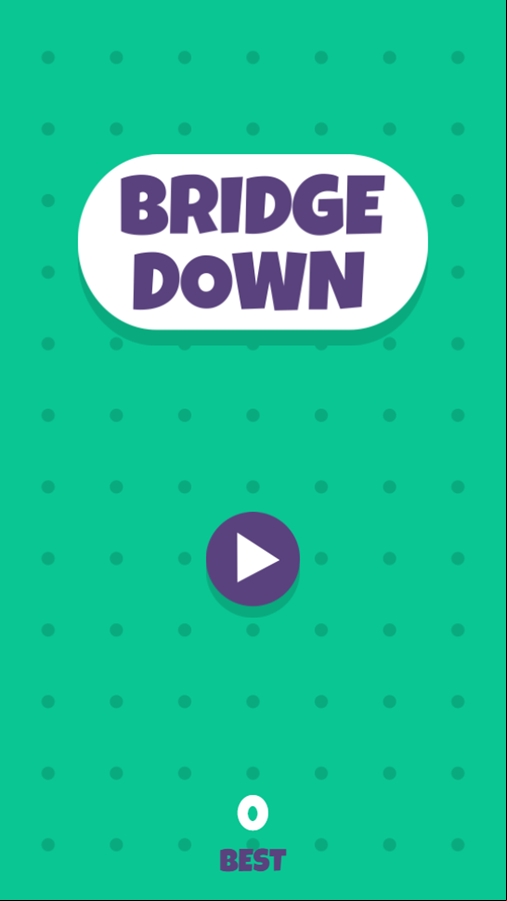 Bridge Down Game Welcome Screen Screenshot.