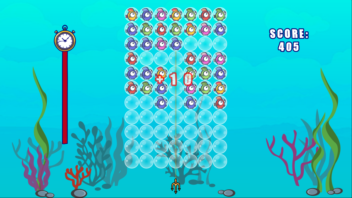 Bubble Fish Game Progress Screenshot.