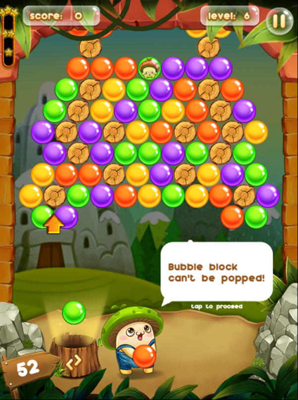 Bubble Pop Adventures Game Wooden Bubble Blocks Info Screen Screenshot.