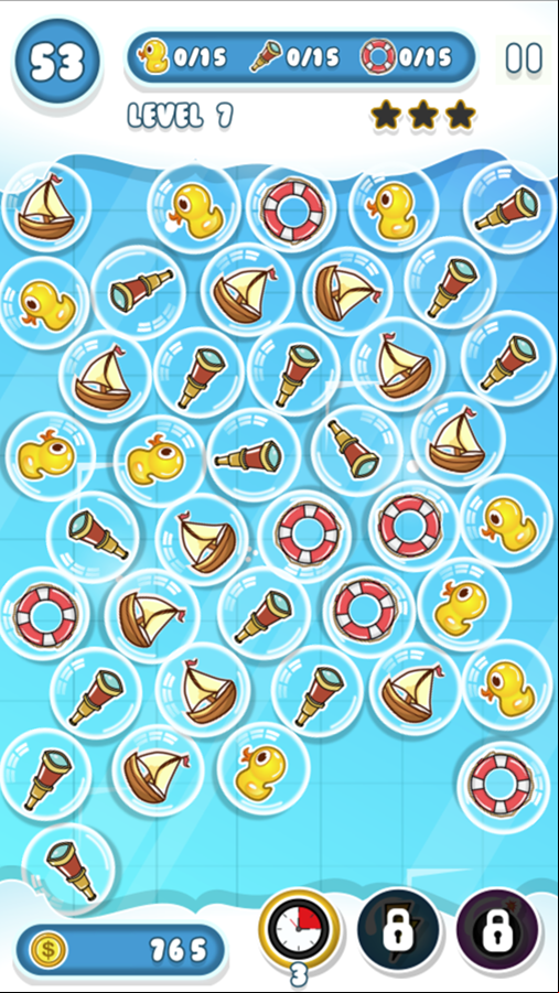 Bubble Pop Game Nautical Theme Screenshot.