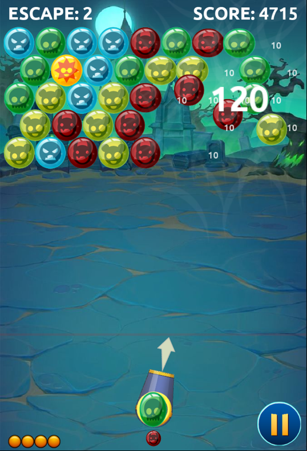 Bubble Shooter Game Progress Screenshot.
