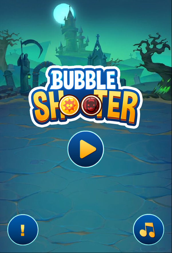 Bubble Shooter Game Welcome Screen Screenshot.