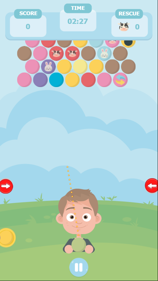 Bubble Shooter Rescue The Animals Game Start Screenshot.