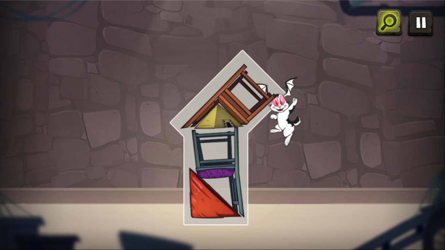 Bunnicula in Rescuing Harold Chairs Level Screenshot.