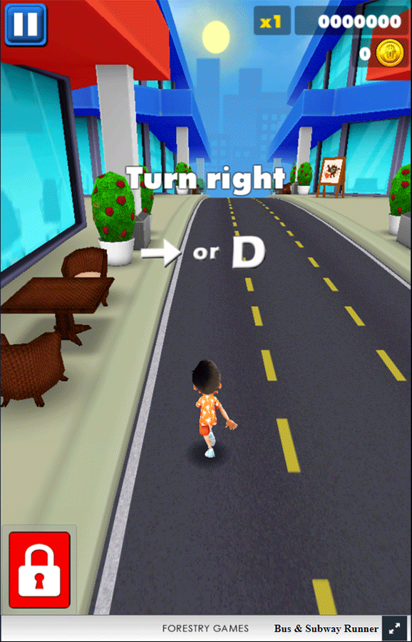 Bus and Subway Runner Game Instructions Screenshot.